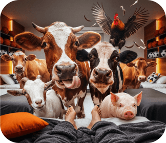 A Fazenda case — animals in bed